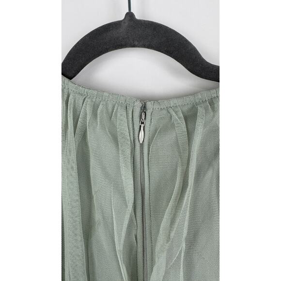 Anaya Bridesmaid V Neck Ruffle Waist Maxi Dress Sage Green Womens Plus Size 18 - Picture 11 of 12